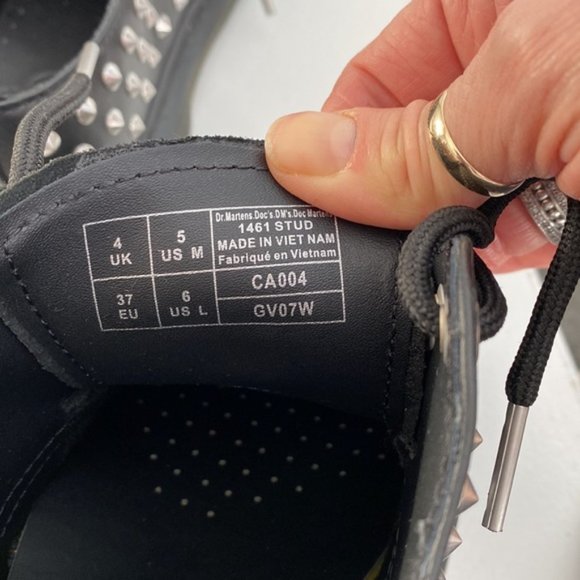 Dr Martens 1461 Stud Wanama Leather Oxford Shoes in Black Size 6 - Picture 8 of 10